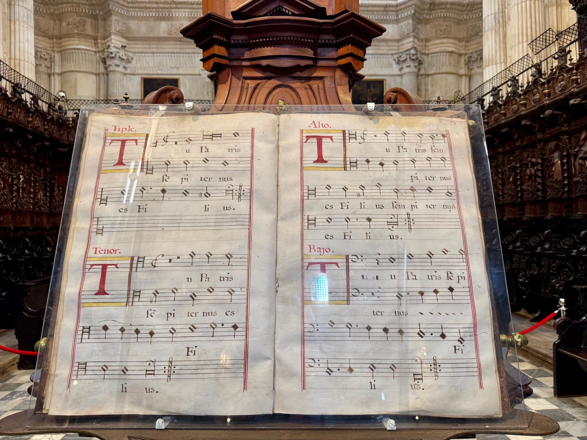 Notenpult in der Kathedrale