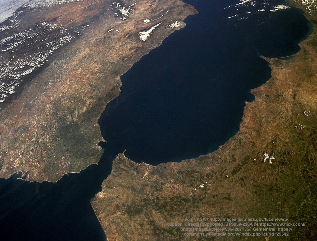 Satellitenbild der Straße von Gibraltar