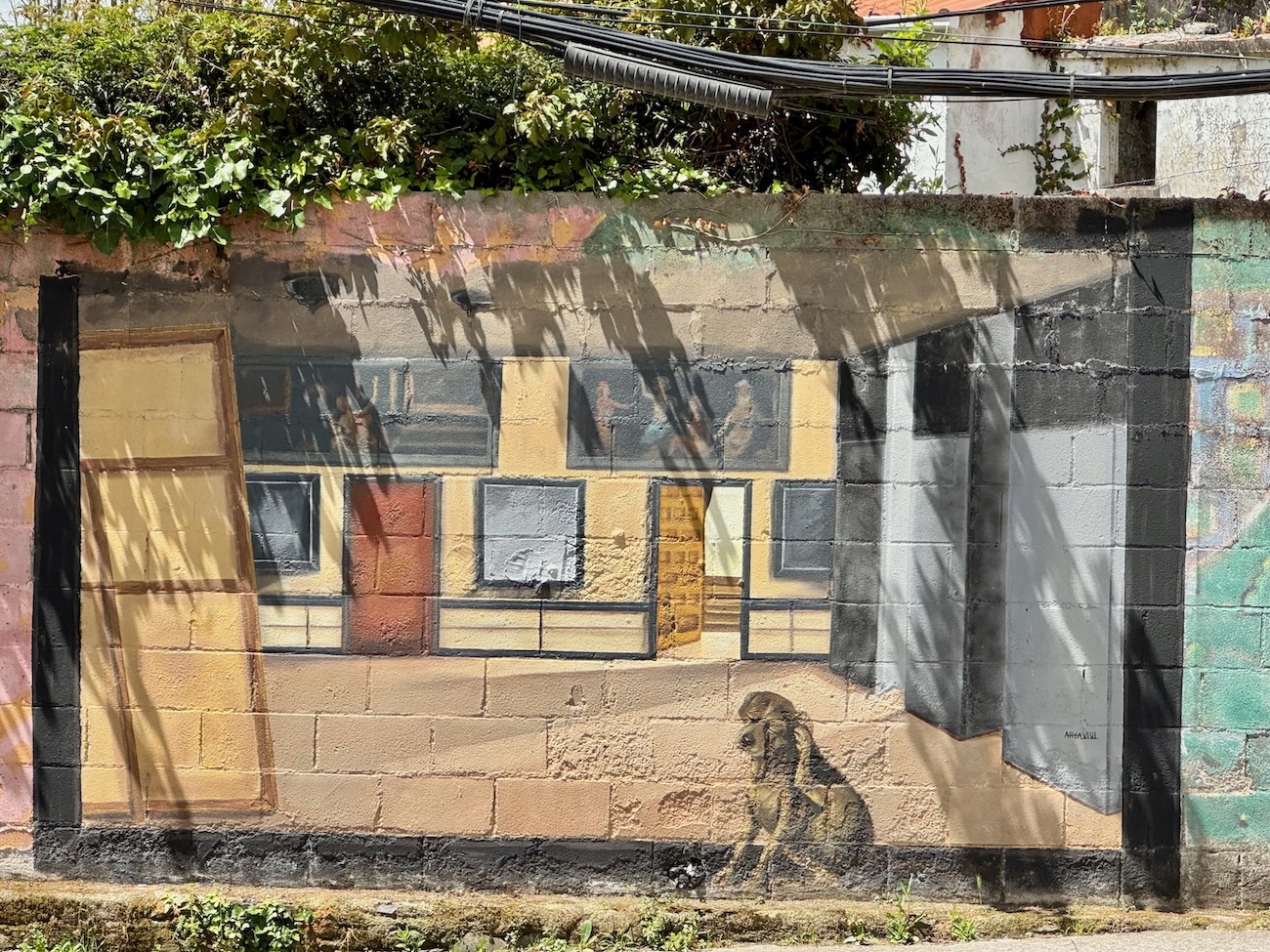 Im Canido Viertel Hauswand mit Hund