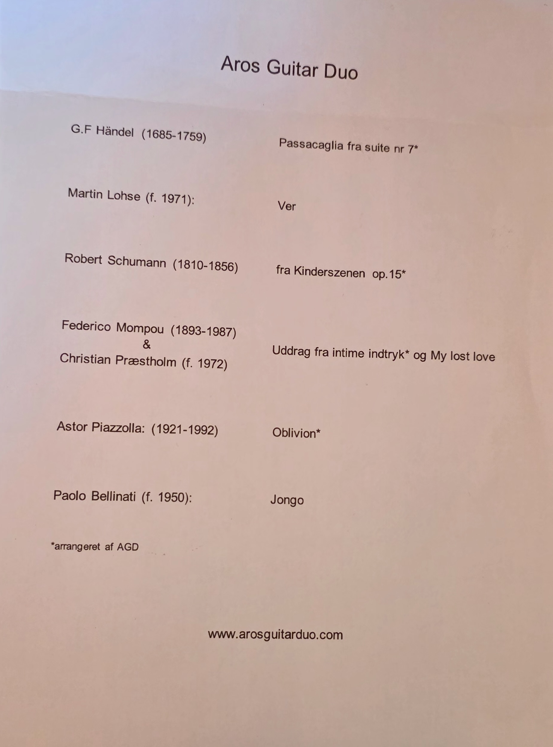 Konzertprogramm