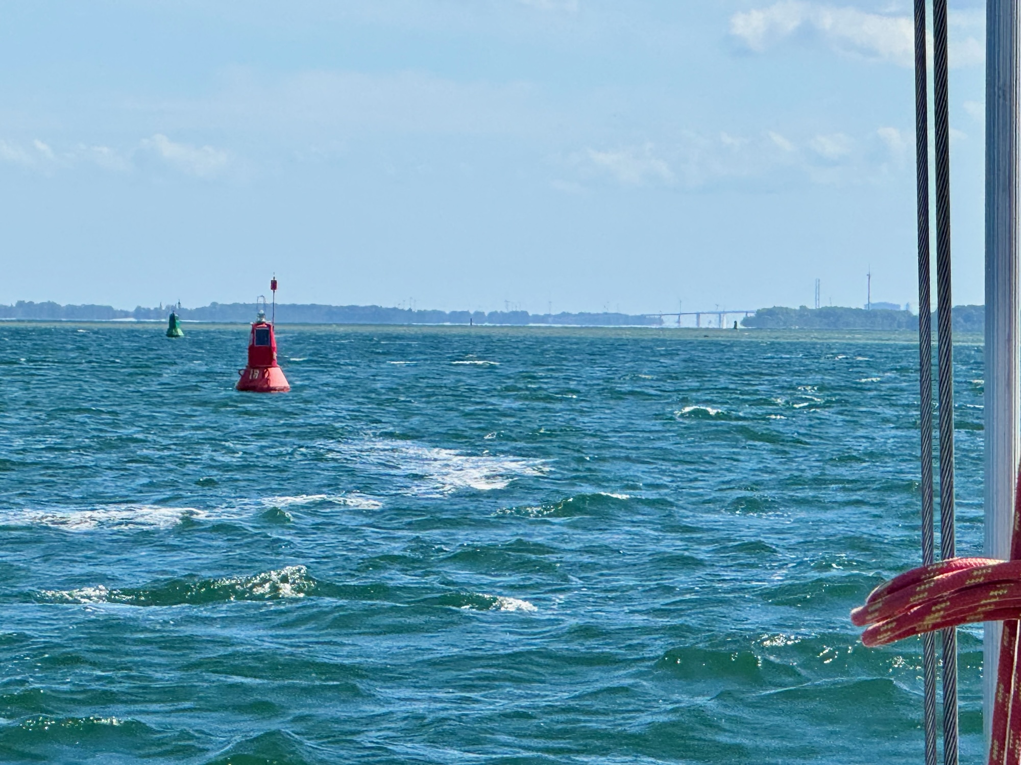 Dort hinten sieht man schon Stralsund