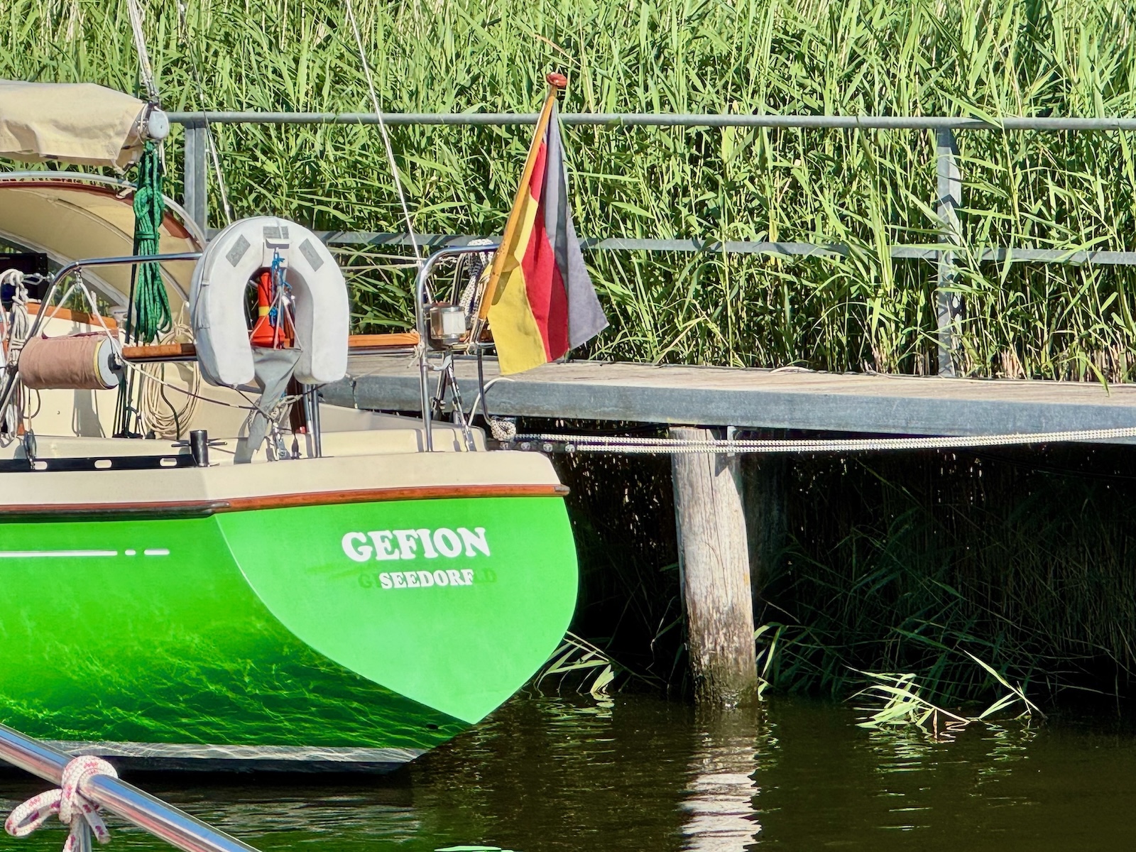 Die Gefion von Seedorf hat uns segelnd begrüßt